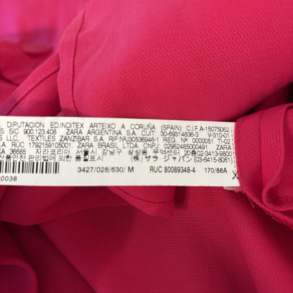 TRF_Outerwear by ZARA Womens M Lightweight Trench Coat Belt Fuchsia Pink Lyocell - Picture 7 of 8